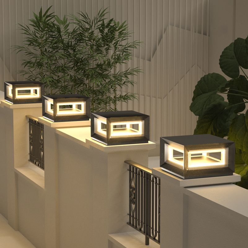 Lampade da esterno in metallo LED contemporanee Ray, nere