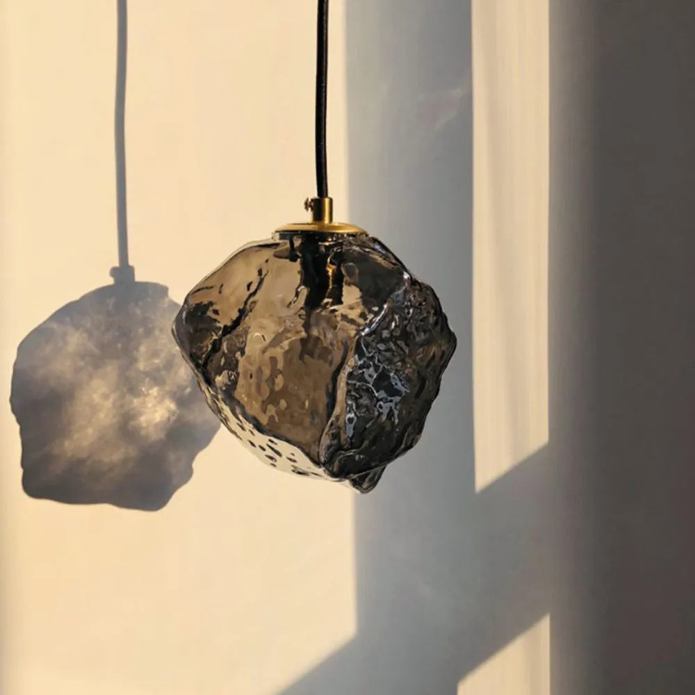 Lampada a sospensione in vetro lava, 4 colori
