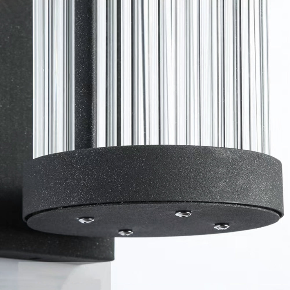 Ray Moderno Semi Cilindrico Metallo Vetro Applique da Esterno