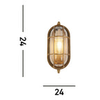 Applique da Esterno Ovali in Ottone Massiccio IP64 - Vetro Rigato
