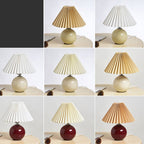 Lampada da Tavolo Ceramica Pieghettata Minimalista Nordica a 1 Luce