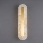 Applique da Parete LED in Ottone e Marmo di Lusso Leggero a Forma Ovale e Quadrata