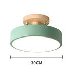 Glarefusion Rotondo Semi Flush Lampada da Soffitto in Legno