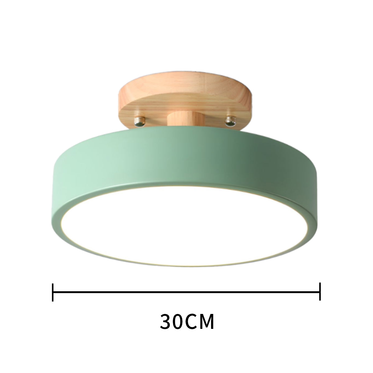 Glarefusion Rotondo Semi Flush Lampada da Soffitto in Legno