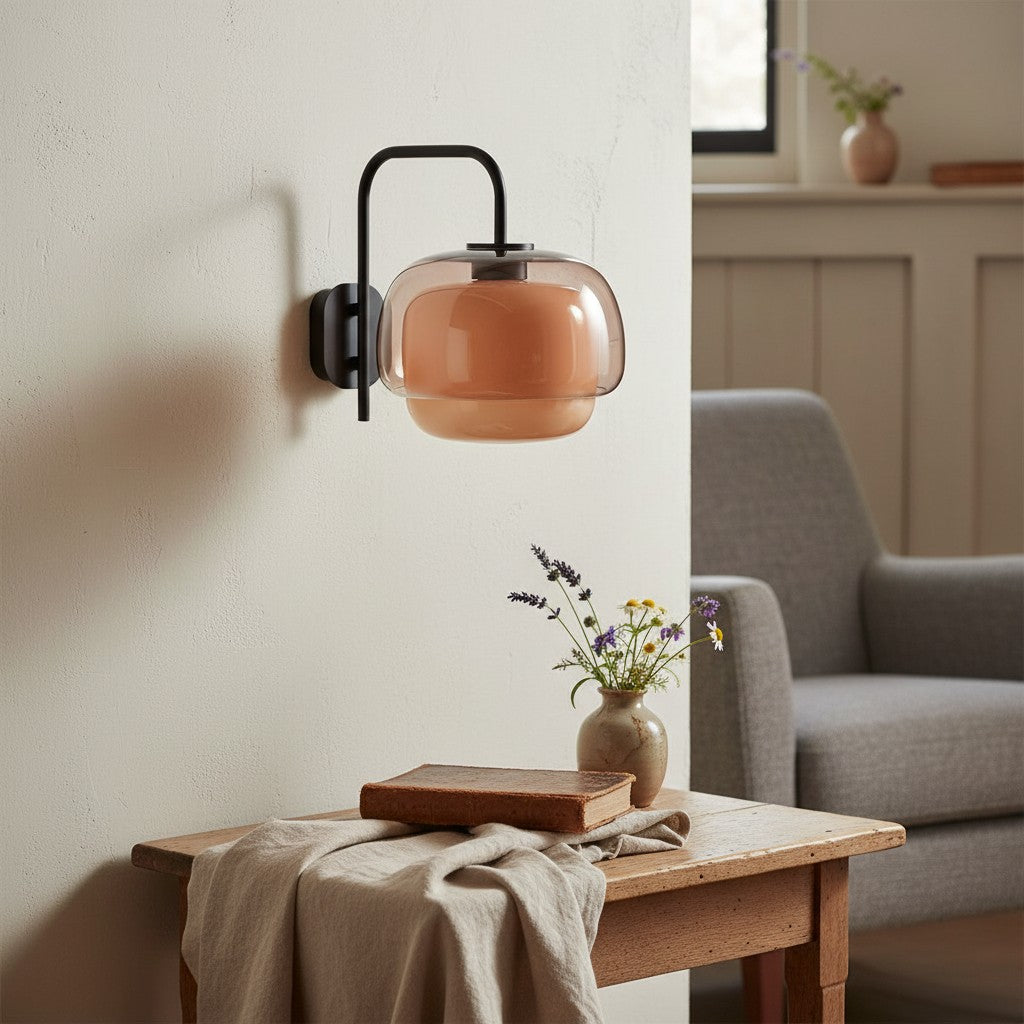 Lampada da parete in vetro vintage moderno colorato Orbit