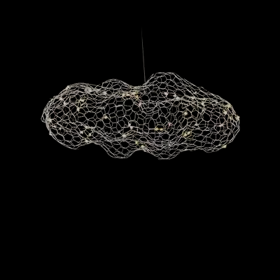 Lampada a sospensione Nuvola in Rete di Ferro Design Danese