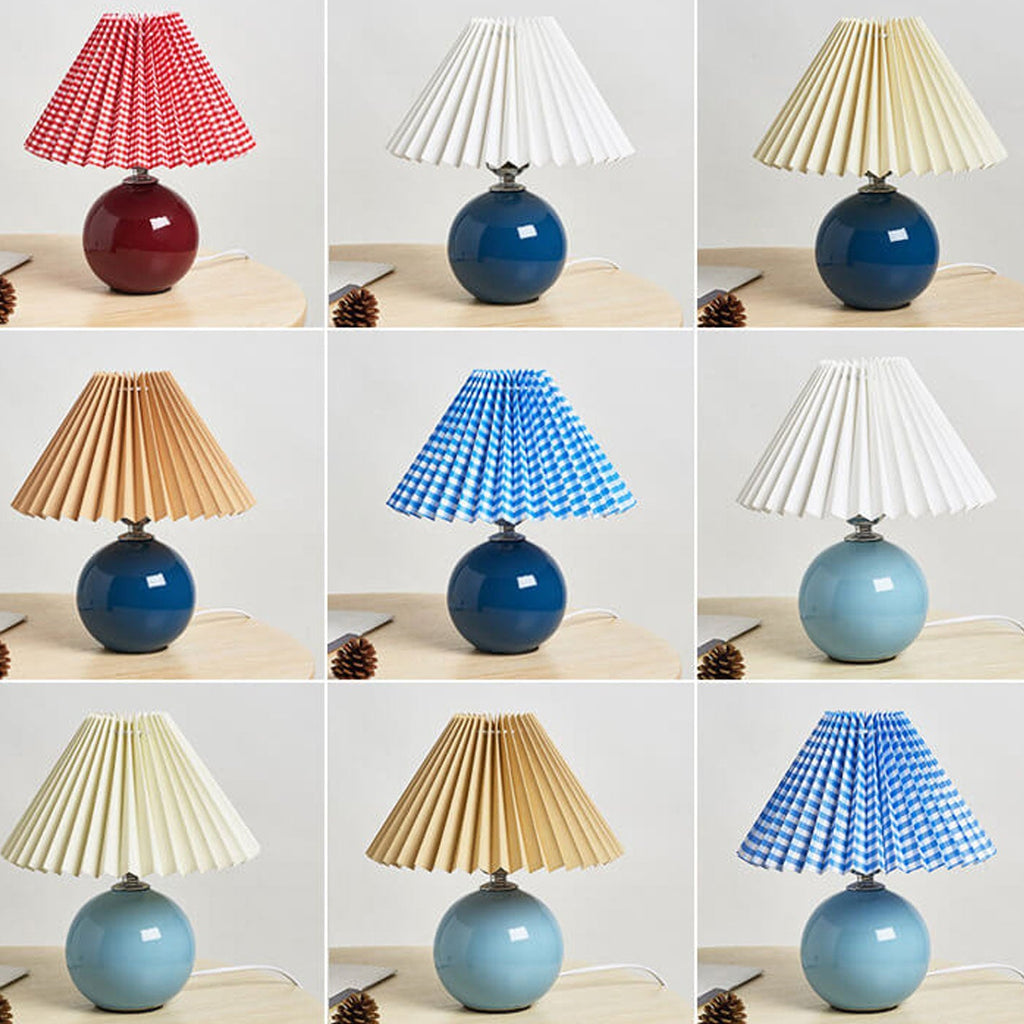 Lampada da Tavolo Ceramica Pieghettata Minimalista Nordica a 1 Luce