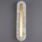 Applique da Parete LED in Ottone e Marmo di Lusso Leggero a Forma Ovale e Quadrata