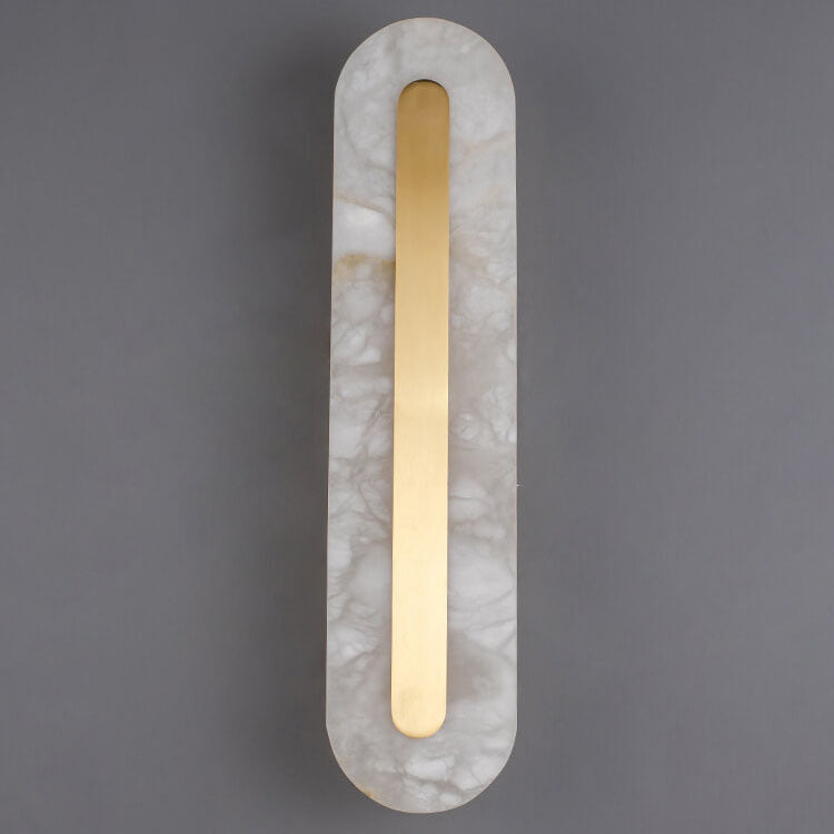 Applique da Parete LED in Ottone e Marmo di Lusso Leggero a Forma Ovale e Quadrata