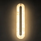 Applique da Parete LED in Ottone e Marmo di Lusso Leggero a Forma Ovale e Quadrata