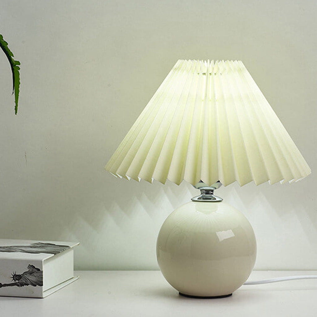Lampada da Tavolo Ceramica Pieghettata Minimalista Nordica a 1 Luce