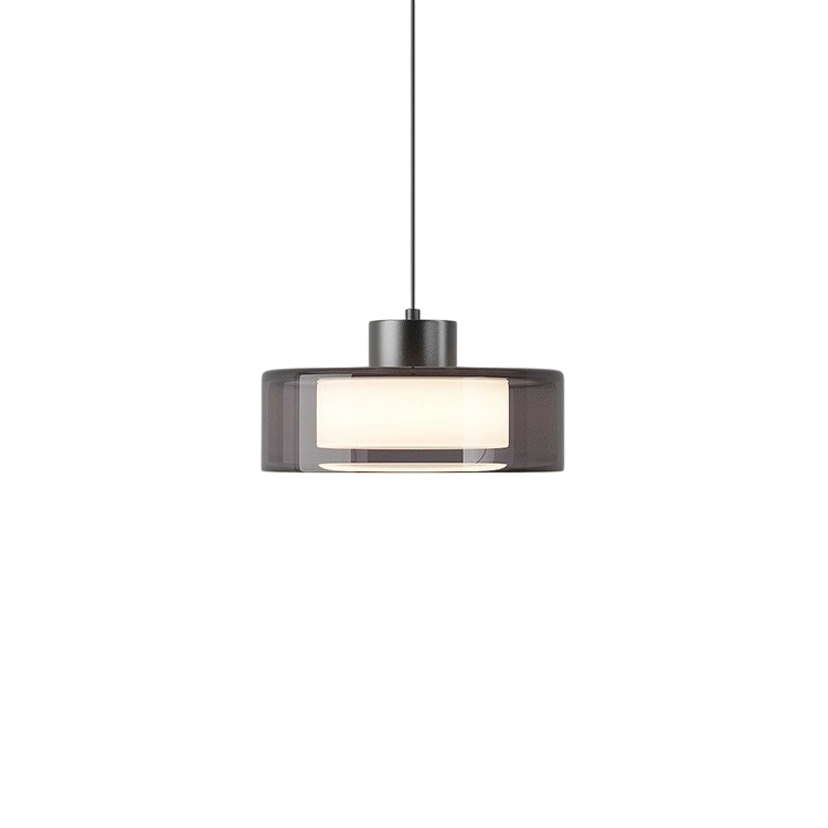 Lampada a sospensione in vetro fumé moderno