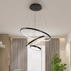 Lampada a Sospensione LED Illuminato Arisha Design Bianco/Nero/Oro Anello Interno Soggiorno/Camera da Letto