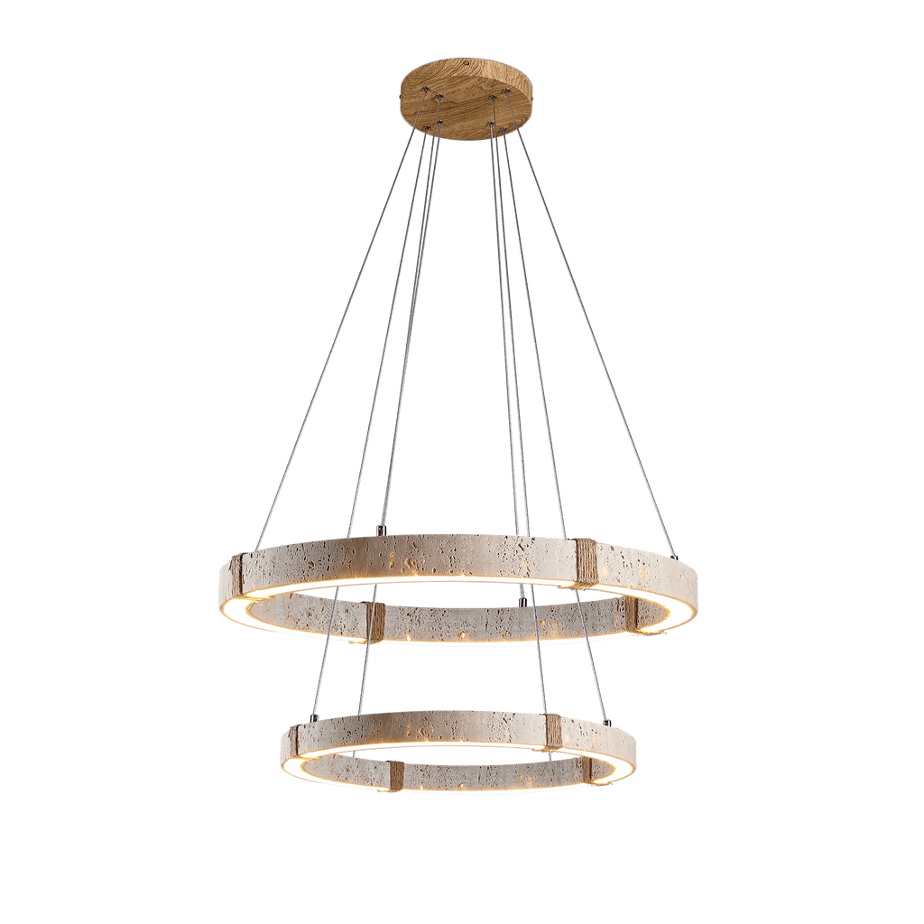 Lampada a Sospensione in Travertino Circolare