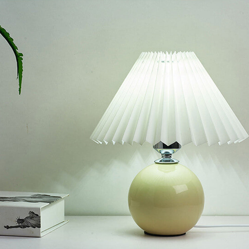 Lampada da Tavolo Ceramica Pieghettata Minimalista Nordica a 1 Luce