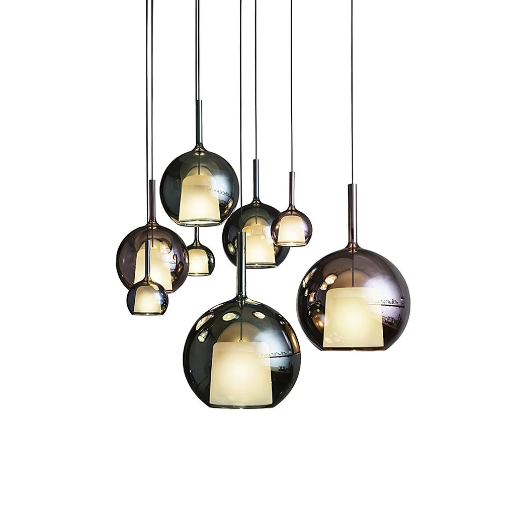 Lampada a sospensione in vetro sferico minimalista