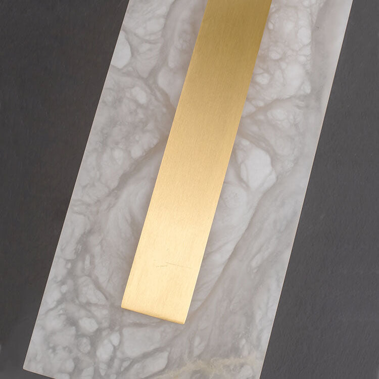 Applique da Parete LED in Ottone e Marmo di Lusso Leggero a Forma Ovale e Quadrata