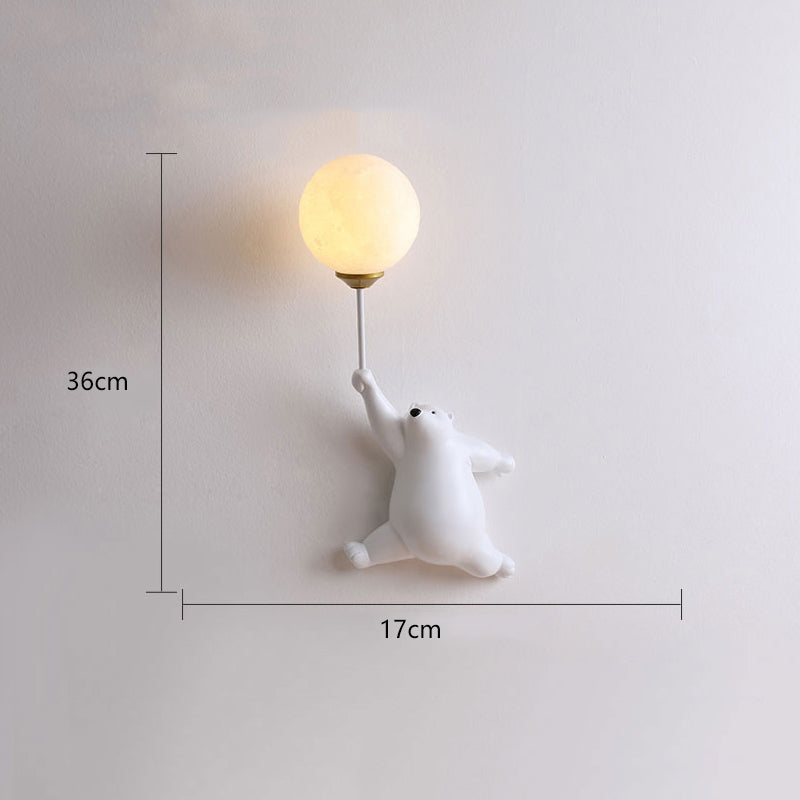 Lampada da Parete a Forma di Orso con Palloncino