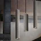 Lampadario Pendente Industriale Contemporaneo in Cemento con Texture Ruvida da 1 Luce per Soggiorno
