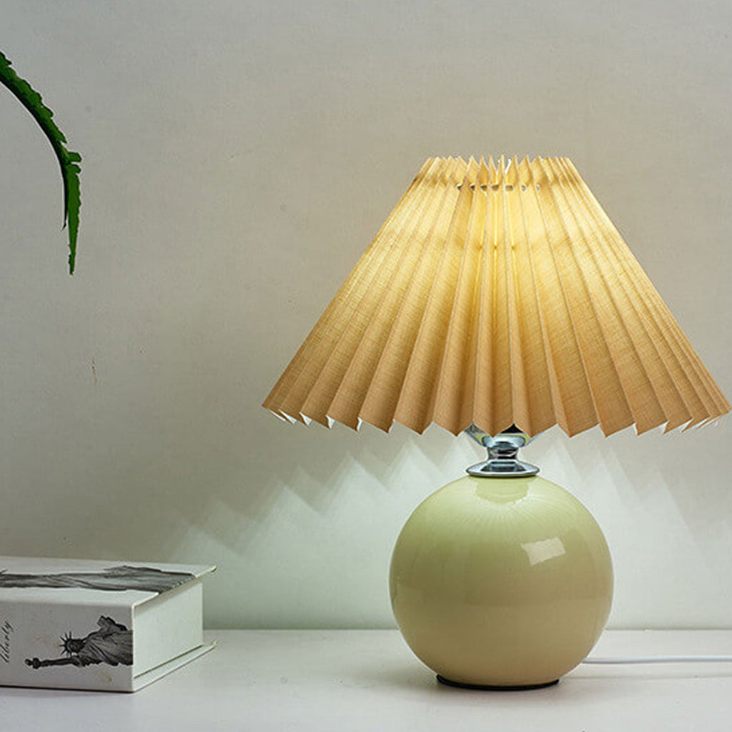 Lampada da Tavolo Ceramica Pieghettata Minimalista Nordica a 1 Luce