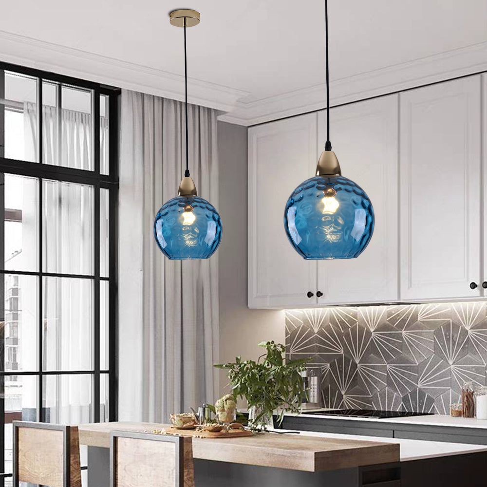 Lampade a sospensione in vetro effetto onda d'acqua