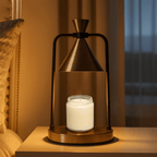Lampada Riscaldante per Candele Elettrica con Struttura in Metallo e Paralume a Forma di Cono