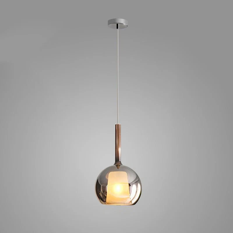 Lampada a sospensione in vetro sferico minimalista