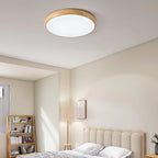Lampada da soffitto circolare classica ispirata al legno