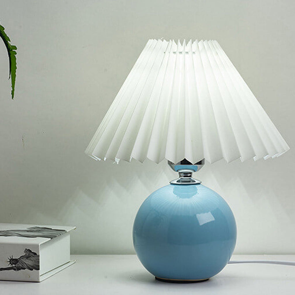 Lampada da Tavolo Ceramica Pieghettata Minimalista Nordica a 1 Luce