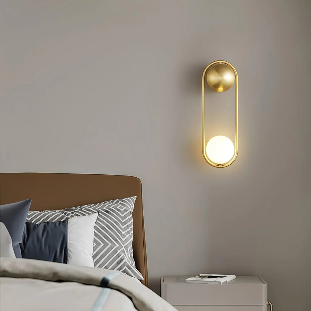 Lampada da Parete in Ferro Ovale Allungata e Stilosa