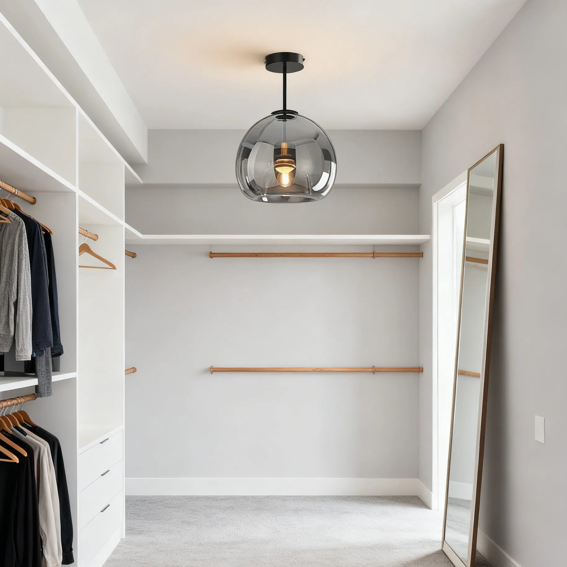 Moderna Semplice Lampada da Soffitto in Vetro di Rame