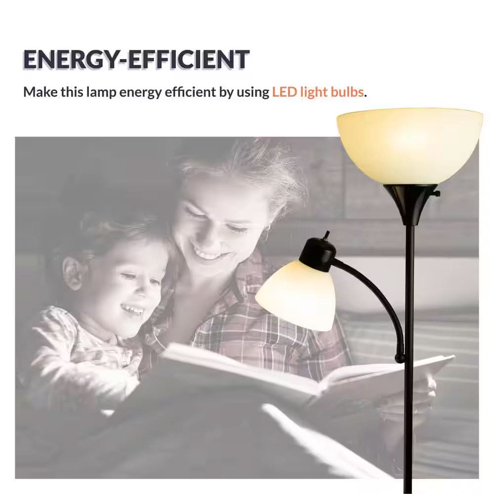 Lampada da Terra LED con Due Fonti di Luce – Lampada da Terra con Luce di Lettura