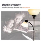 Lampada da Terra LED con Due Fonti di Luce – Lampada da Terra con Luce di Lettura