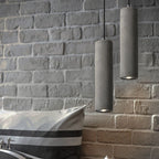 Lampadario Pendente Industriale Contemporaneo in Cemento con Texture Ruvida da 1 Luce per Soggiorno
