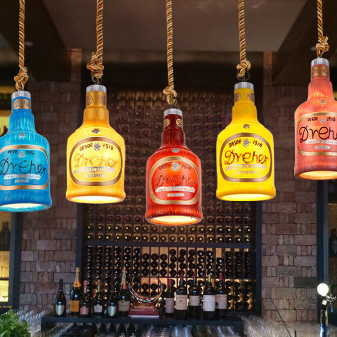Lampada a Sospensione Contemporanea Industriale Colorata in Resina con 1 Luce
