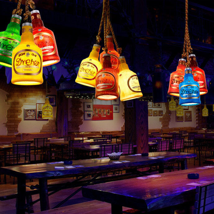 Lampada a Sospensione Contemporanea Industriale Colorata in Resina con 1 Luce