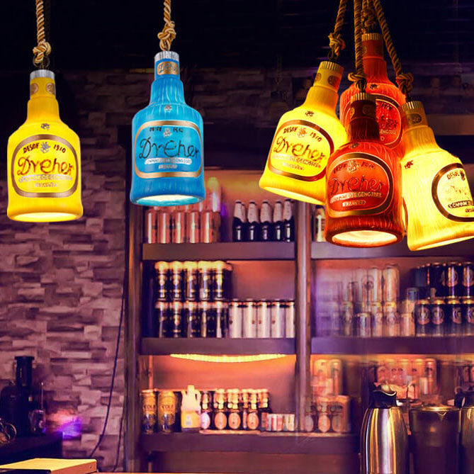 Lampada a Sospensione Contemporanea Industriale Colorata in Resina con 1 Luce