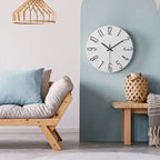 NordicTime - Orologio da parete in legno senza cornice per un arredamento silenzioso e moderno