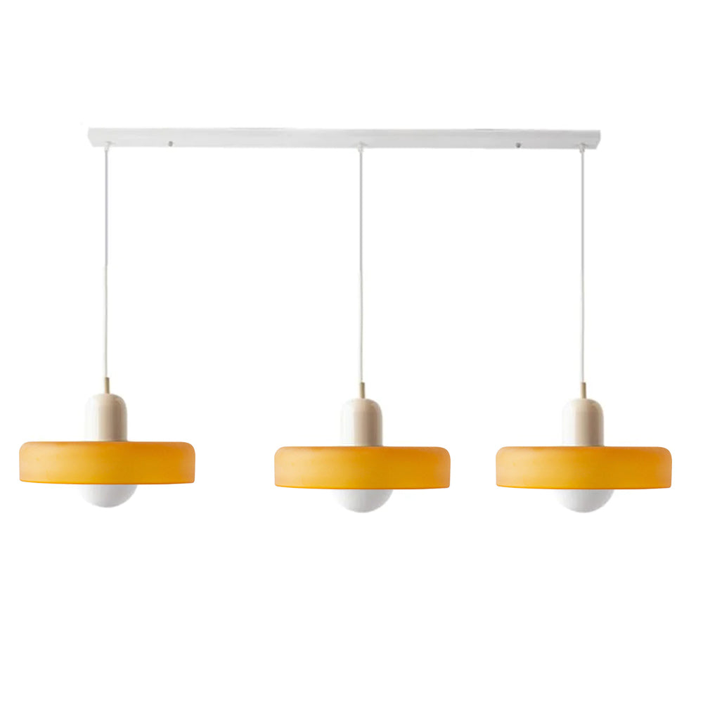 Lampada a sospensione in vetro minimalista in stile Bauhaus con tre teste