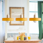 Lampada a sospensione in vetro minimalista in stile Bauhaus con tre teste