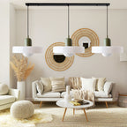 Lampada a sospensione in vetro minimalista in stile Bauhaus con tre teste
