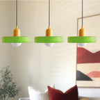 Lampada a sospensione in vetro minimalista in stile Bauhaus con tre teste