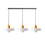 Lampada a sospensione in vetro minimalista in stile Bauhaus con tre teste