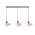 Lampada a sospensione in vetro minimalista in stile Bauhaus con tre teste