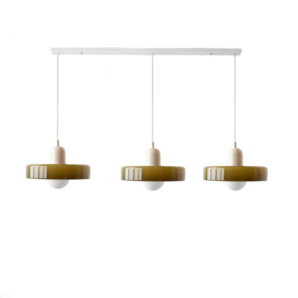 Lampada a sospensione in vetro minimalista in stile Bauhaus con tre teste