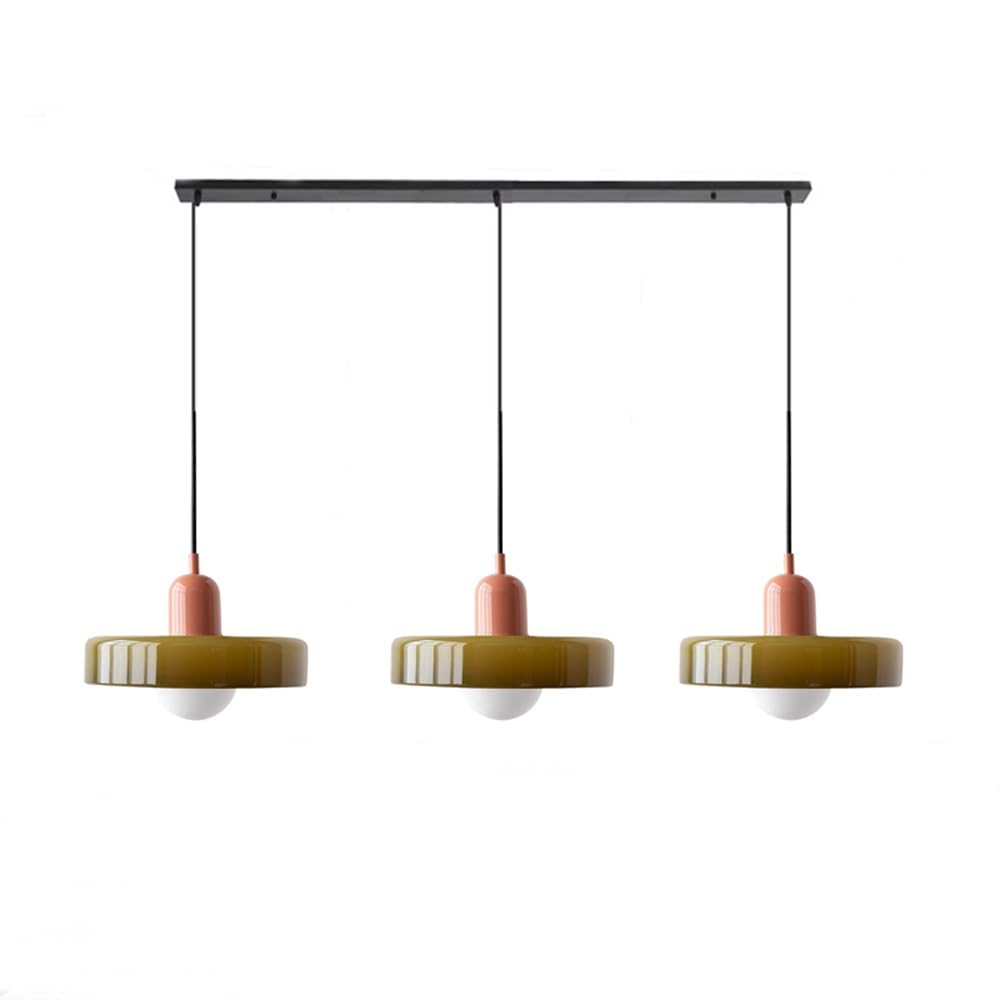 Lampada a sospensione in vetro minimalista in stile Bauhaus con tre teste