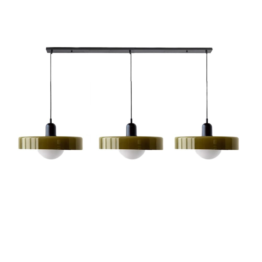 Lampada a sospensione in vetro minimalista in stile Bauhaus con tre teste