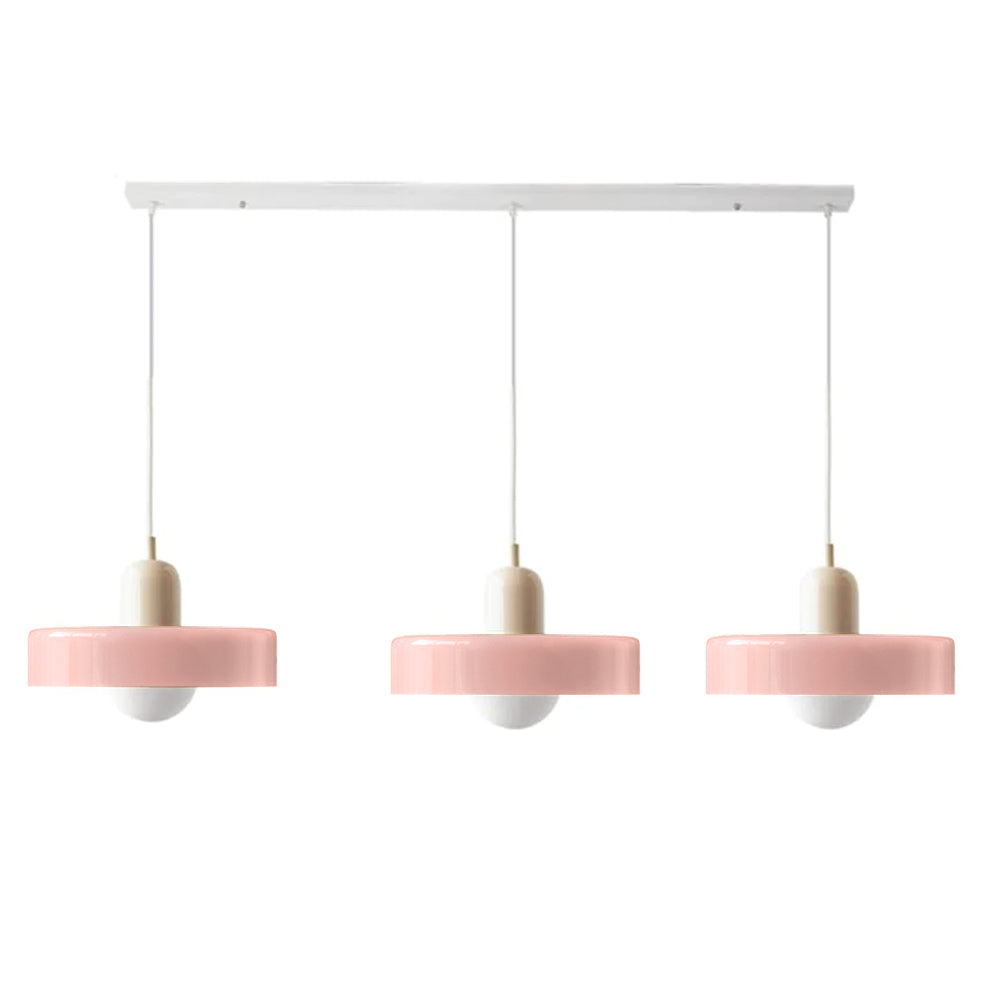 Lampada a sospensione in vetro minimalista in stile Bauhaus con tre teste