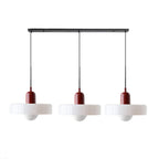 Lampada a sospensione in vetro minimalista in stile Bauhaus con tre teste