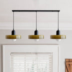 Lampada a sospensione in vetro minimalista in stile Bauhaus con tre teste